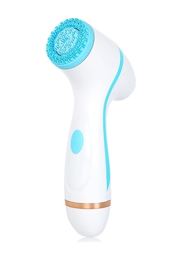 Sones Cnaier Ae-868 Pil İle Çalışan Silikon Ultrasonik Titreşimli Yüz Cilt Bakımı Elektrikli Yüz Temizleyici Mavi