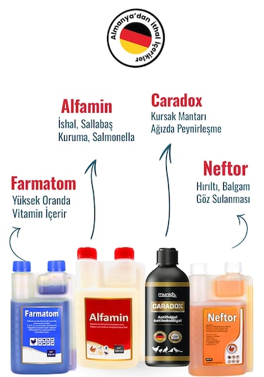 4'lü Set Caradox + Farmatom + Alfamin + Neftor 500 Ml