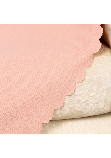 Soft Pembe Dokuma Kadife Şönil Düz Kumaş Çift Taraflı Koltuk Şalı
