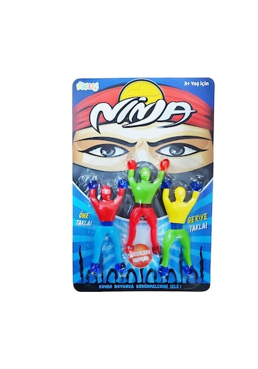 Yapışkan 3'lü Ninja Seti Takla Atarak İnen Duvar Sürüngenleri