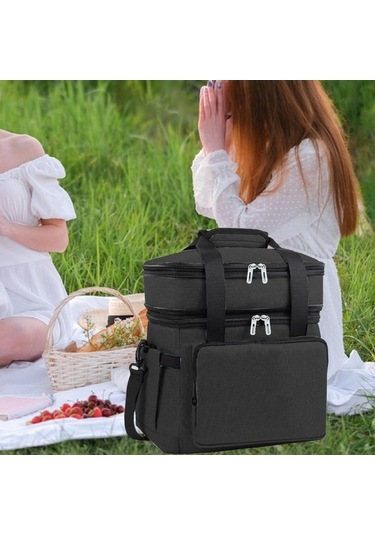 Pazly Yalıtımlı 18l Soğutucu Çanta Sıcak Soğuk Gıda Taşıma Siyah Siyah