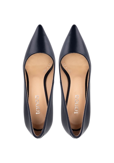 Tamer Tanca Kadın Hakiki Deri Lacivert Deri Topuklu Ayakkabı 1132 570 Bn Ayk Sk25-26 Lacı Derı Lacivert