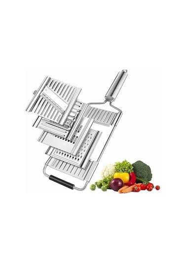 Mutfak Mandolin Sebze Doğrayıcı 4'ü 1 Arada Manuel Paslanmaz Çelik Çok Fonksiyonlu Sebze Doğrayıcı 4 Modlu Dilimleyici Mutfak M Diğer