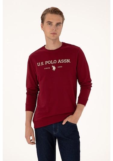 U.S. Polo Assn. Erkek Regular Fit Bisiklet Yaka Bordo İnce Basic Sweatshirt 50313743-VR014 U.S. Polo Assn. Erkek Regular Fit Bisiklet Yaka Bordo İnce Basic Sweatshirt 50313743-VR014