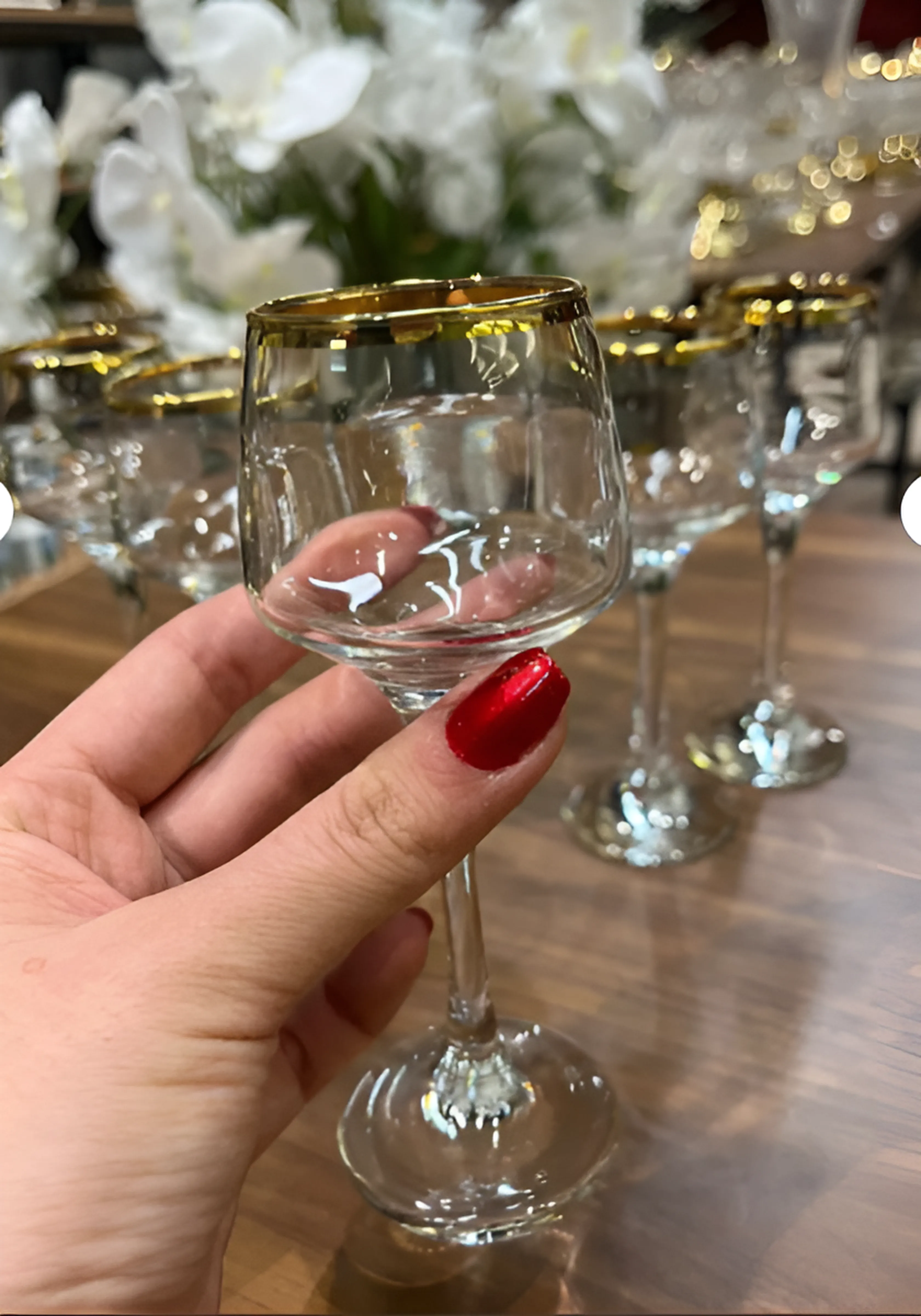 6 Lı Altın Detaylı Kahve Yanı Bardağı Seti Altın