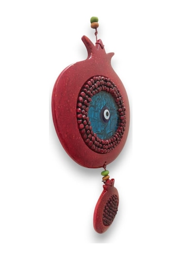 Dekoratif Canlı Renk İkili Nar Figürlü Duvar Süsü Nazarlık Zarif Ev Ve Bahçe Dekorasyonu İçin Şık Aksesuar