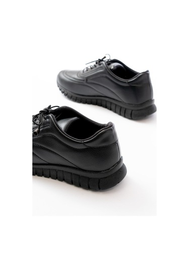 Aska Shoes K-504 Bağcıklı Desenli Günlük Spor Ayakkabı Siyah