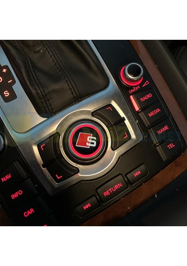 Audi S Logo Joystick Klima Teyp Düğme Damla Silikon Sticker 18 x 18 mm 4 Adet