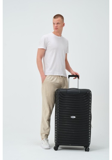 Keo-plus Siyah Büyük Boy Silikon Kırılmaz Pp Valiz Siyah