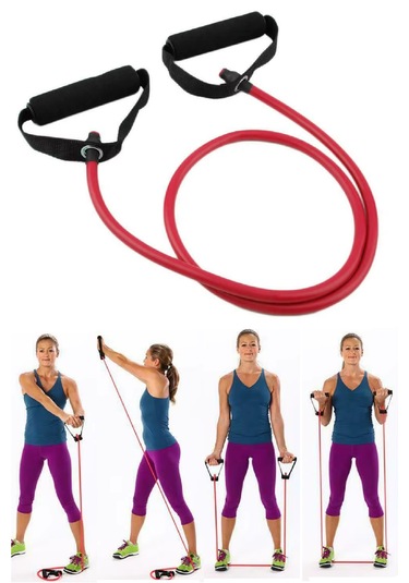 Kırmızı Kuvvet Lastiği Çift Köpük Saplı - - Direnç Lastiği