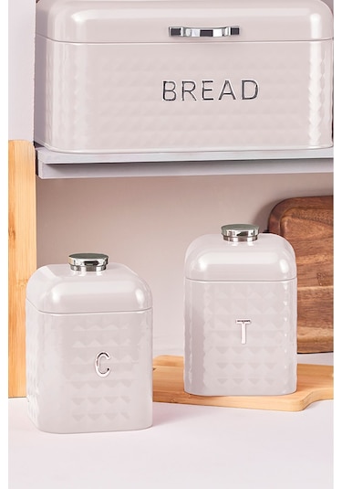 Karaca Elmas Ekmek Kutusu Saklama Kabı Hediyeli Krem