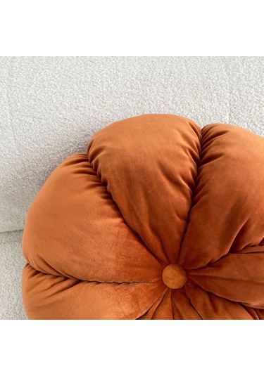 Youmex Kuru Kumaş Kabak Desenli Yastık - Ofis Sandalyesi, Pencere, Koltuk Desteği - Pembe, 45cm Çap X 12cm Kalınlık - Modern Dekoratif Yatak Diğer