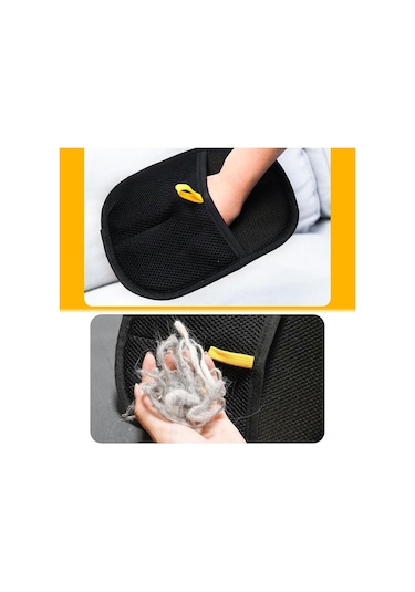 Skycity Çift Taraflı Silikon Tüy Temizleme Eldiveni, Evcil Hayvan Bakıma Uygun, Esnek Parmaklı Ve Dayanıklı Opp Paketli Siyah