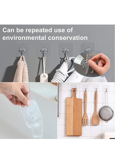 Suntek 5x Yapışkanlı Duvar Kancası İz Bırakmayan Banyo Mutfak Depolama Odası Çok Renkli