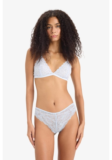 DeFacto Dantel Brazilian Külot-Fall in Love T3197AZ25SPBE343 Mavi