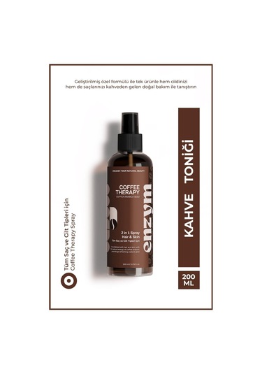 Enzym Cosmetics Doğal Dökülme Karşıtı Kahve Saç Toniği 200 ML
