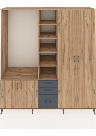 Kronos Dolap 13 Raflı 3 Çekmeceli 4 Kapaklı 220x59x243 Çam-çam/antrasit Atlas Çam/antrasıt Kronos Dolap 13 Raflı 3 Çekmeceli 4 Kapaklı 220x59x243 Çam-çam/antrasit Atlas Çam/antrasıt