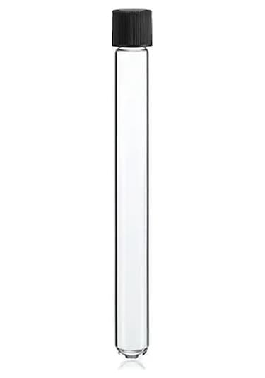 Deney Tüpü Cam Vida Kapaklı Dibi Yuvarlak 10 Adet Boy 160 Mm