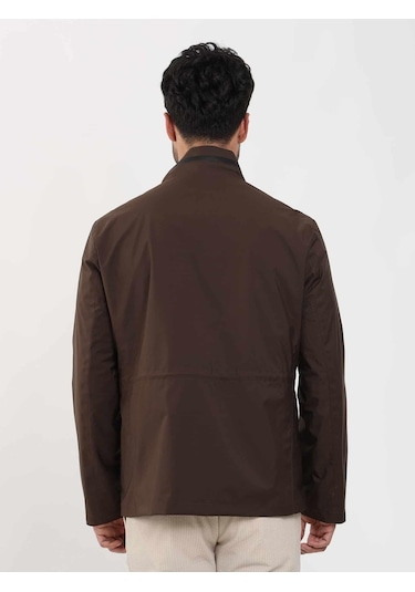 Dufy Kahverengi Erkek Regular Fit Düz Hakim Yaka Safari Mont - 104374-Kahverengi