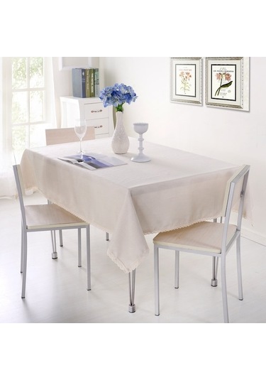 130x130cm Kumaş Masa Örtüleri Basit Sehpa Örtüleri Bej Bej Bej