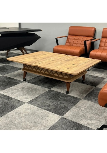 Kademeli Tekerli Akıllı Sehpa Atlantik Çam