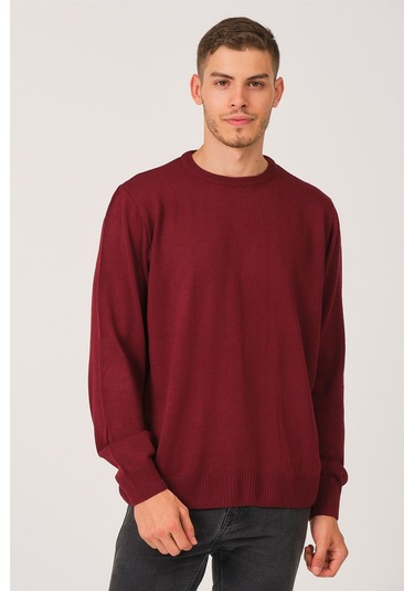 V0091 Dewberry Erkek Battal Oversıze Kazak-bordo Bordo