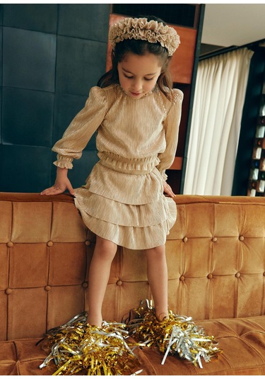 Mayoral Abel&lula Kız Çocuk Pileli Etekk Takım Bej
