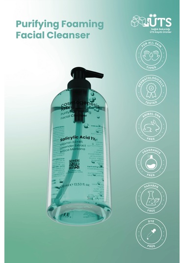 Cosmogenesis Labs Yüz Temizleme Jeli 400ml - Arındırıcı Sebum Sivilce Karşıtı Dengeleme Yağlı Cilt (%1 SALİSİLİK ASİT)