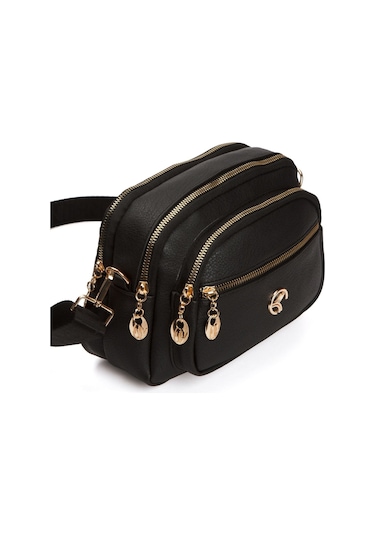 Kadın Çapraz Askılı Günlük Siyah Ve Vizon Omuz Çantası 2 Adet Siyah - Vizon