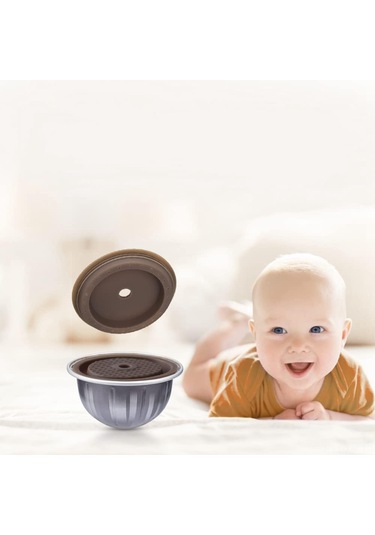 Ximistore9 2'li Yeniden Kullanılabilir Silikon Kapsül Kapağı Vertuo/vertuoline İçin - Kaşık Ve Fırça Dahil Siyah, Kahverengi