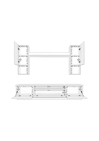 Decoraktiv Trio 5das Mdf Tv Ünitesi Tv Sehpası Beyaz