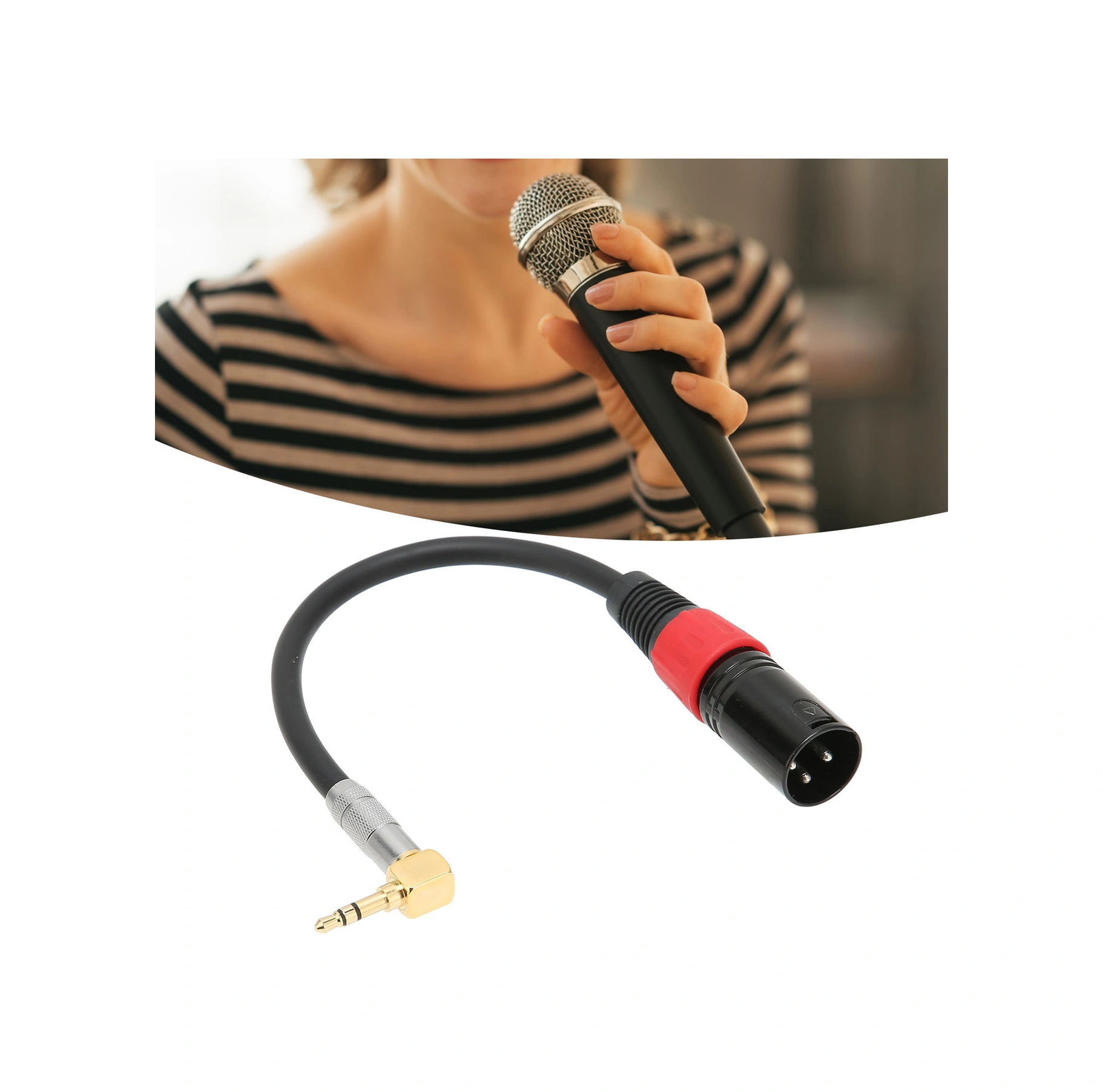 Shineyee 1m Pvc Metal 24k Altın Kaplama L Şekilli Gürültü Azaltıcı Trs-erkek Xlr-erkek Ses Kablosu Bilgisayar/mp3/dvd/tv/radyo Uyumlu