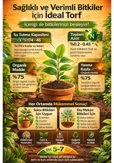 70 Lt. Bitki Toprağı, Fideleme, Saksı Toprağı İç Dış Mekan Toprak 70 L