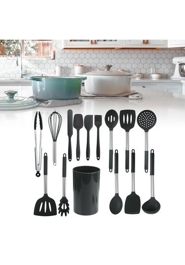 Suntek 15x Mutfak Aletleri Seti Izgara Malzemeleri İçin Siyah Siyah Çok Renkli