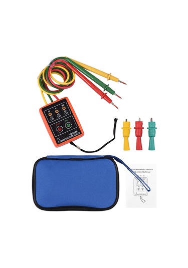 Jms Faz Test Cihazı Taşınabilir 3 Faz Rotasyon Test Cihazı Faz Sırası Ölçer Led'li Faz Sırası Göstergesi