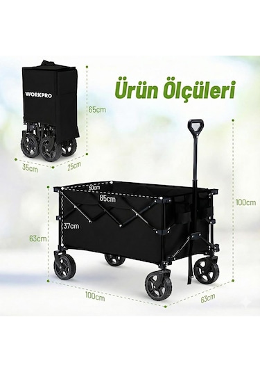 Workpro Wp285015 80kg 4 Tekerli Katlanabilir Ağır Hizmet Taşıma