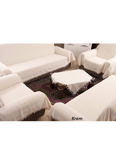 Buldan Pamuklu Koltuk Örtüsü Standart Takım (3+2+1+1)