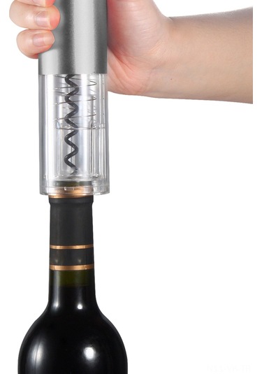 Vkemall Elektrikli Şarap Açıcı, Usb Şarjlı, 700mah Batarya, Paslanmaz Çelik + Abs, Hızlı Ve Kolay Kullanım Gümüş