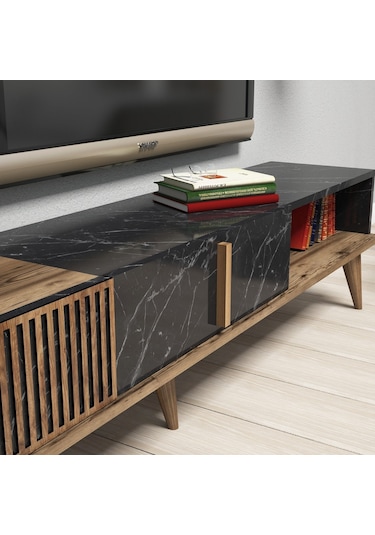 Variant Milan Tv Ünitesi - Ceviz / Siyah Mermer