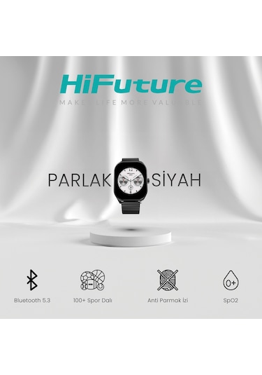 HiFuture APEX 2.04" AMOLED Ekran BT Arama IP68 Su Geçirmez Akıllı Saat (Hifuture Türkiye Garantili)