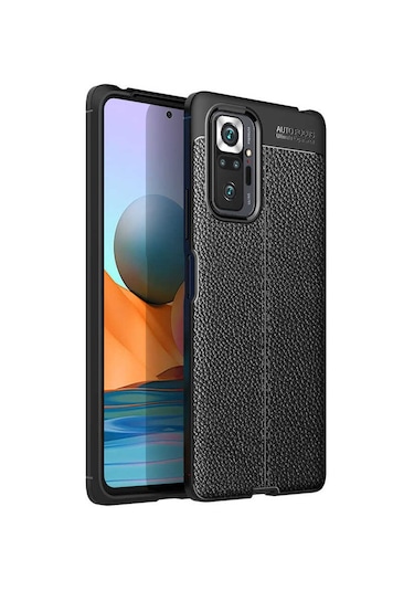 Adige Xiaomi Redmi Note 10 Pro Kılıf Niss Deri Görünümlü Silikon