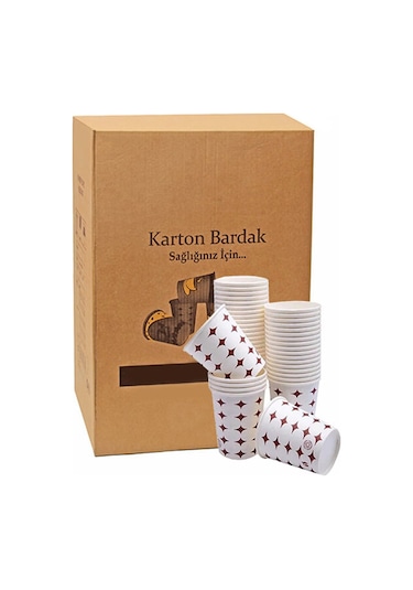 3000 Adet 7 OZ Karton Bardak Desenli