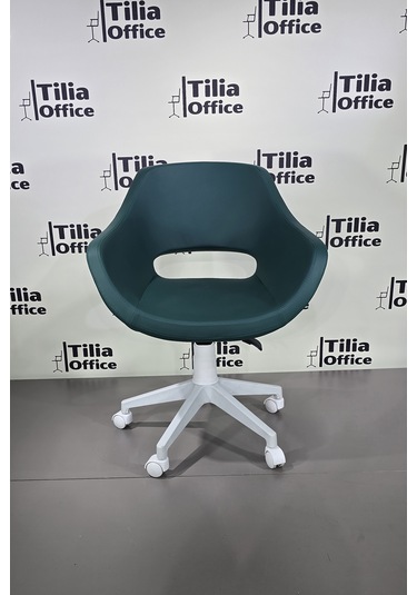 Monaco Çalışma Kesim Çocuk Koltuğu Beyaz Ayak Koyu Yeşil