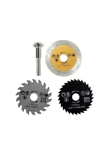 Pazly 3 Adet 54.8mm Hss Dairesel Testere Bıçağı Seti, Mandrelli Elmas Ve Alaşım Kesme Diski, Ahşap İçin