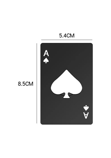 Fortunelane 20 Adet Siyah Çelik Poker Şekilli Şişe Açıcı - Kaliteli, Taşınabilir Set, Parti İçin Uygun Siyah