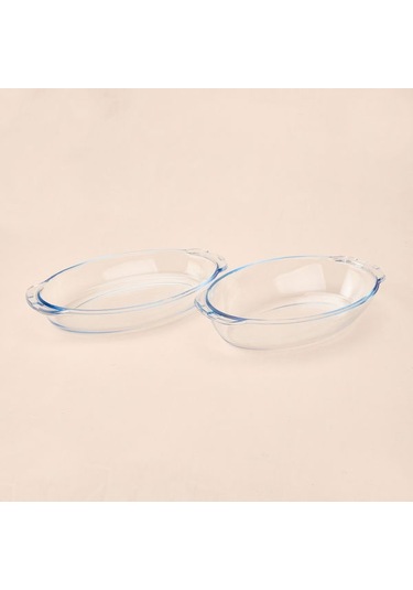 Masterchef Twin Isıya Dayanıklı Oval Cam Tencere Seti - Şeffaf Şeffaf