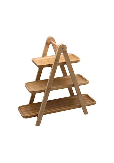 Porland Bambu 3 Katlı Sunum Tabağı 385 Mm