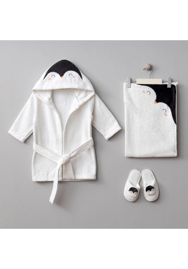 Bebitof Penguen Bebek Bornoz Seti 30046