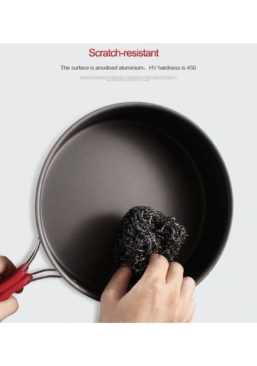 Alocs 2 3 Kişilik Kamp Tencere Tava Çaydanlık Seti Pro Seri Çok Renkli