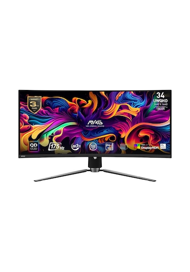 MSI MAG 341CQP QD-OLED 34'' 0.03 MS 175 Hz Gamıng OLED Monitör